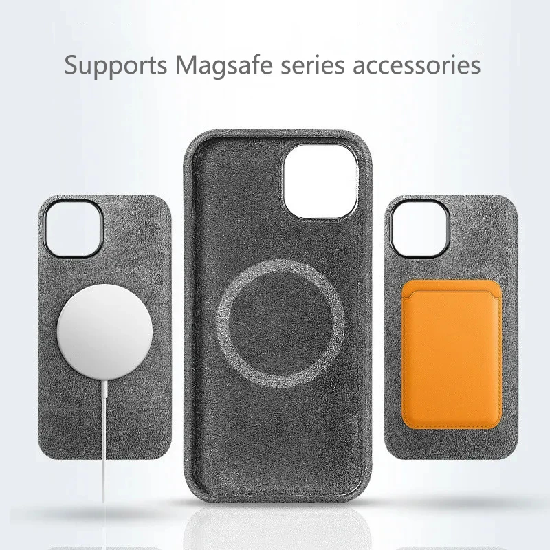 Устойчив на удари Калъф Magsafe За iPhone 13 Pro Max 13 Mini 13 Кожа Топло Плюшено Безжичен Магнитен Калъф За Зареждане на iphone 13 Pro Калъф