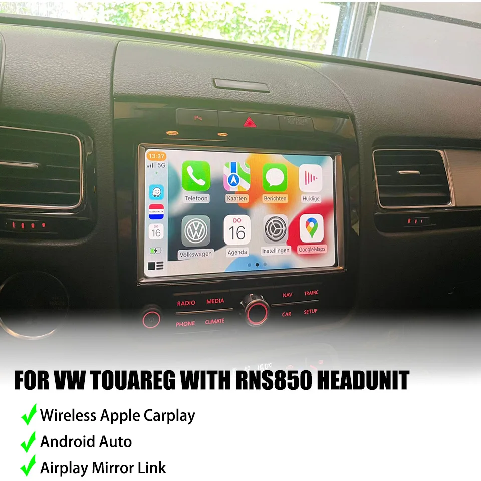 RNS850 Стерео Актуализация на Apple CarPlay Integraion За VW Touareg Android Auto Airplay Smart Video Модул