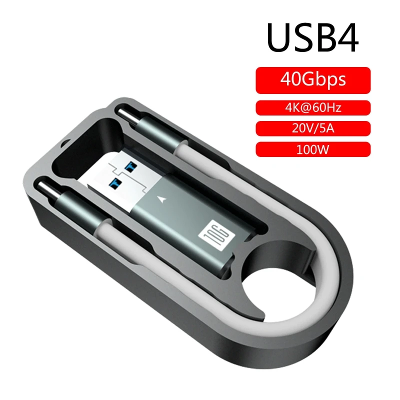 Къс USB кабел C, гъвкав кабел C USB към USB C, поддръжка на скоростта 4/3, USB4, бързо зареждане на PD 100 W, 4K видео, трансфер на данни 40 gbps