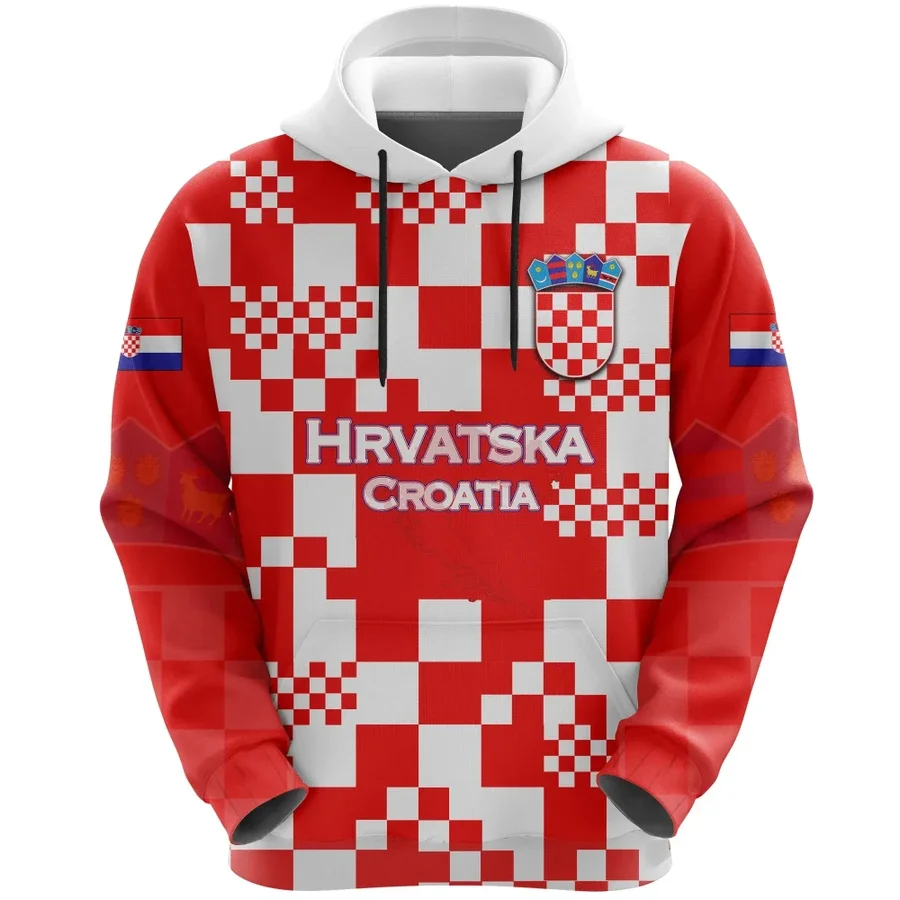 2023 Нов Флаг Хърватия 3d Hoody По Поръчка Мъжки HRVATSKA Hoody с Цип Безплатна Лична Поименна Hoody HRV Country Design Hoody