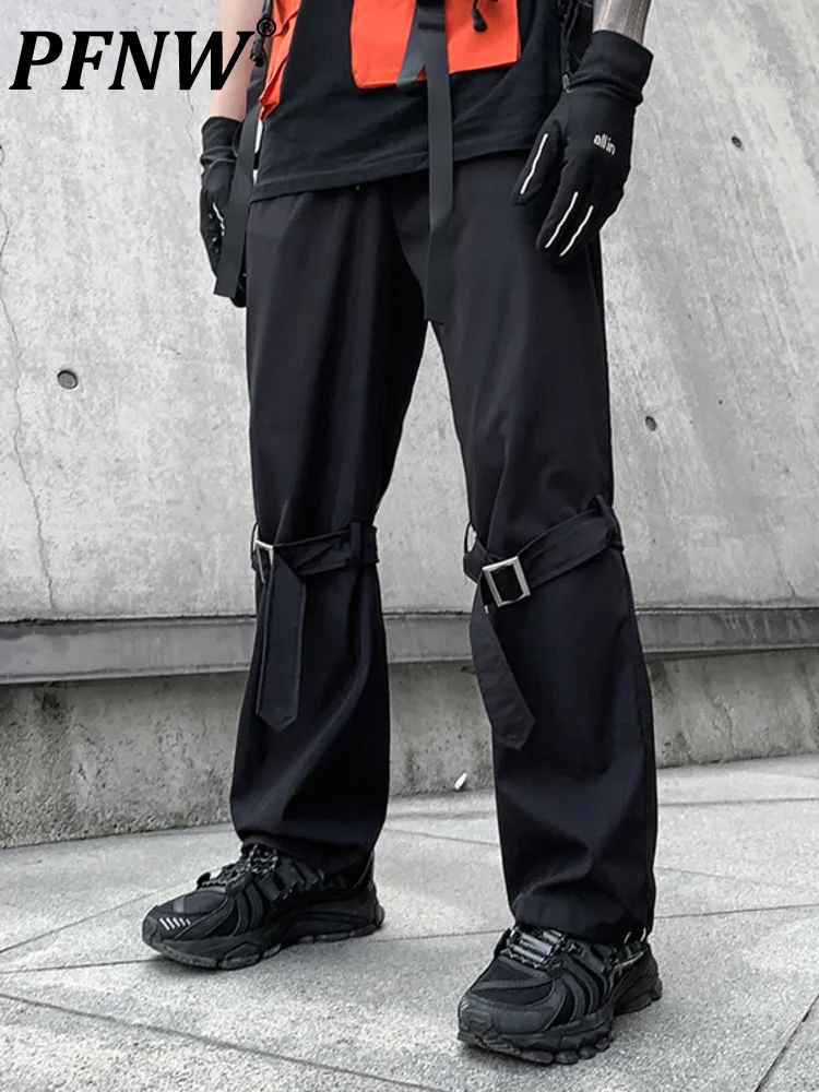 PFNW Лоскутные Панталони-карго джоб, Технологичная Облекло В стил хип-хоп, Улични Есенни Нови Преки Свободни Панталони, Мъжки Тъмни Тела 12A1832