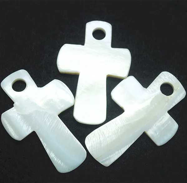 3 бр. висулки във формата на миди с кръст в бял цвят, пресноводная миди, седеф размер 56x35 мм, за жени, колие, аксесоари
